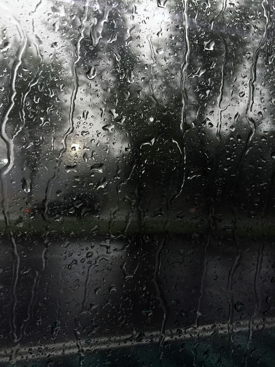 Kaca, Lampu, hujan, latar belakang, basah, pola, rintik hujan, abstrak, drop, bertekstur