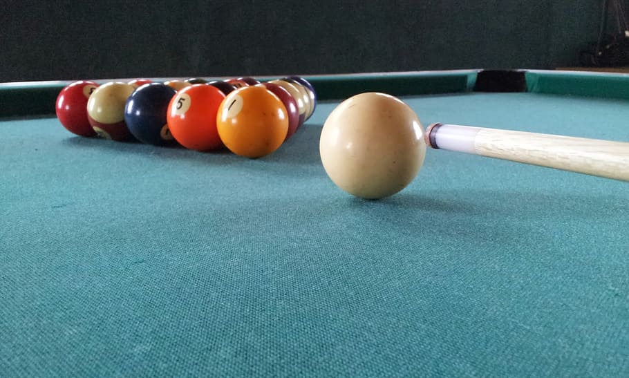 selective, focus photography, table pool, billiards, table, pool table, juze, billiard, company, balls