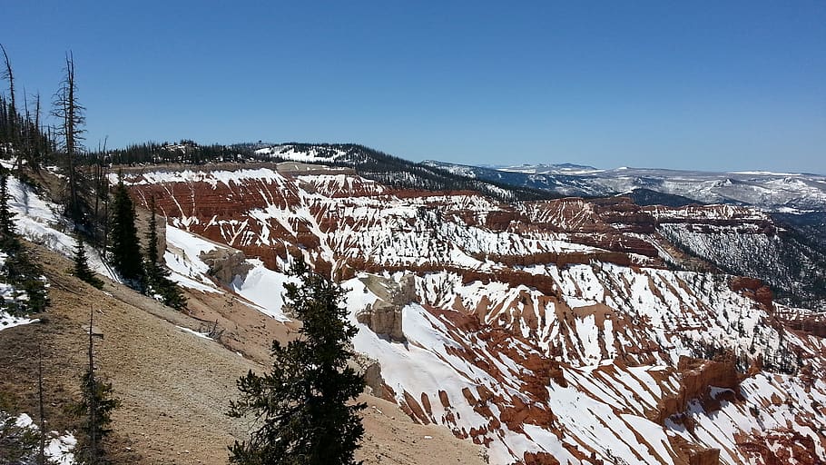 bryce canyon, nature, snow, national, park, scenic, sandstone, utah, mountain, winter