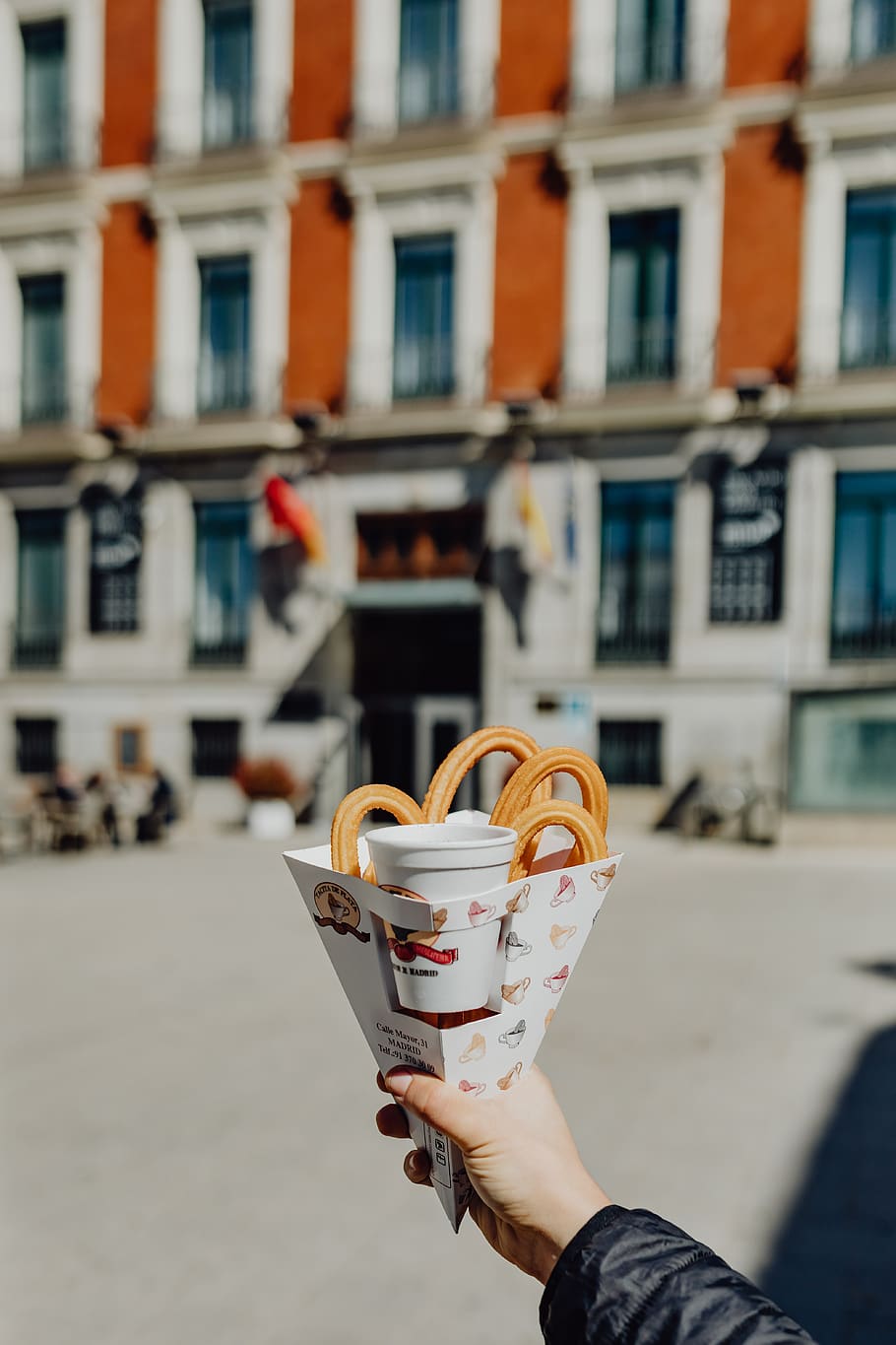 church, chocolate, madrid, spain, dessert, delicious, traditional, Churros, cup, hot