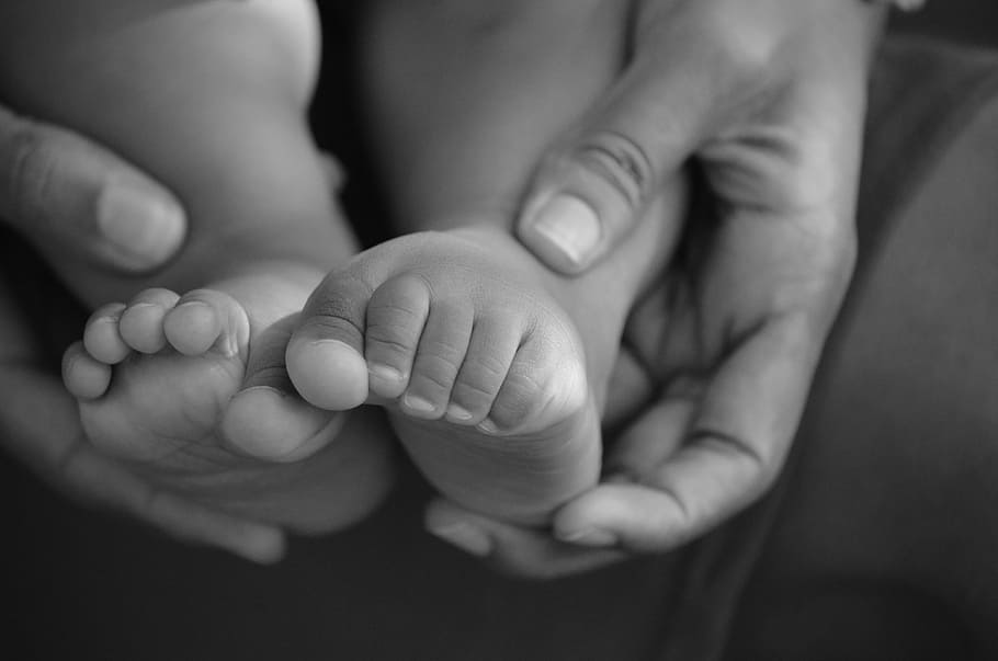 pés do bebê, bebê, pés, parte do corpo humano, criança, jovem, família, mão humana, infância, recém-nascido