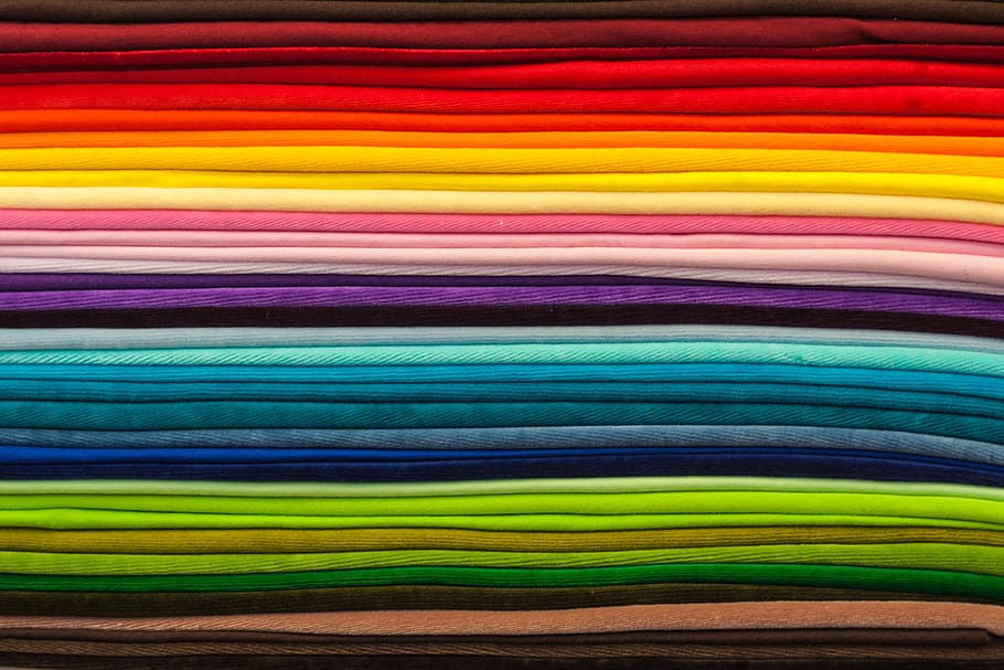 各種色の繊維ロット, 繊維, 色, カラフル, ファブリック, テクスチャ, 虹, カラーチャート, カラーカード, マルチ色