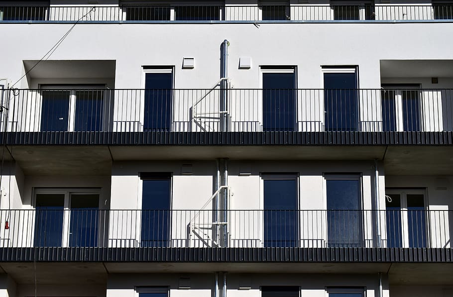 facade, new building, architecture, home, building, build, house construction, window, balconies, white