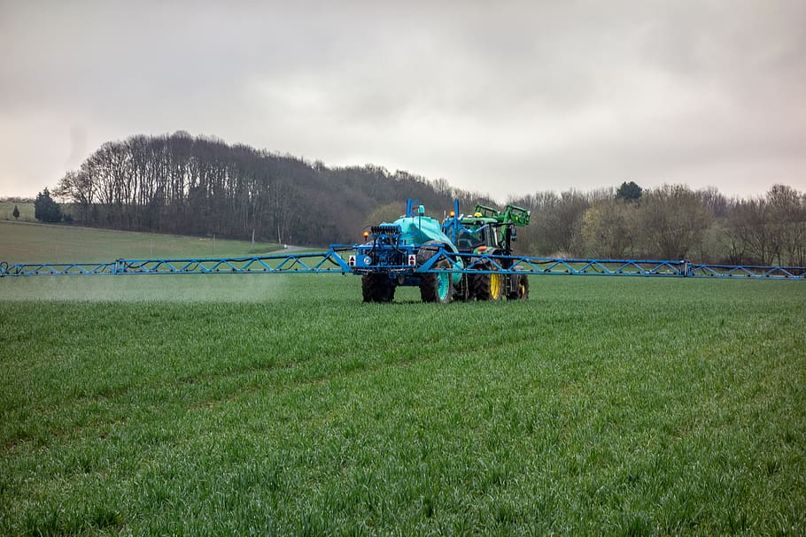 tractor, fertilizante, pesticida, spray, agricultura, rural, naturaleza, máquina, agricultor, fertilizar