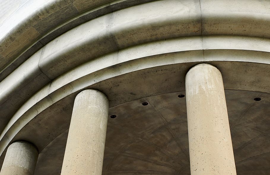 pillars, building, structure, landmark, weathered, roman, ornate, classic, detail, design