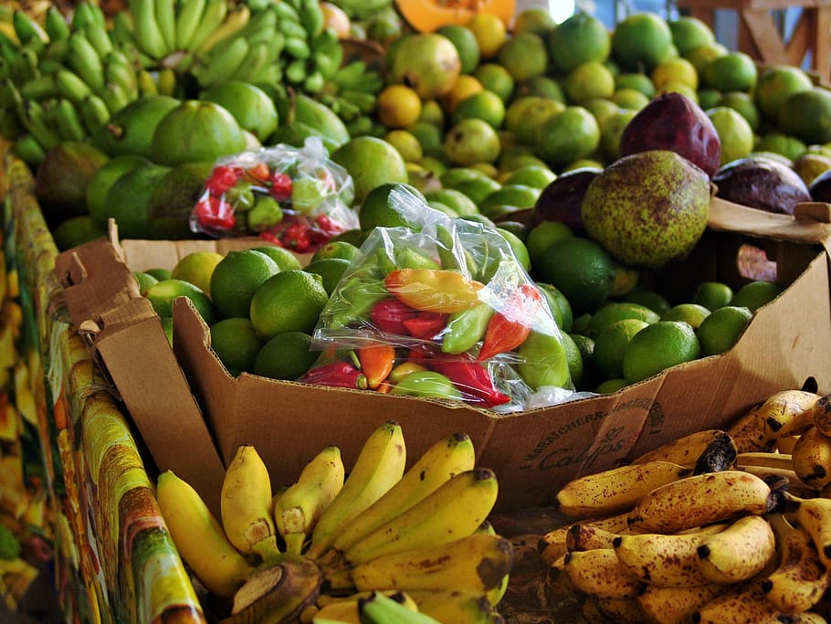 スパイス, バナナ, カリブ海, マルティニーク, フルーツ, 食べ物や飲み物, 健康的な食事, 食べ物, 果物, 健康