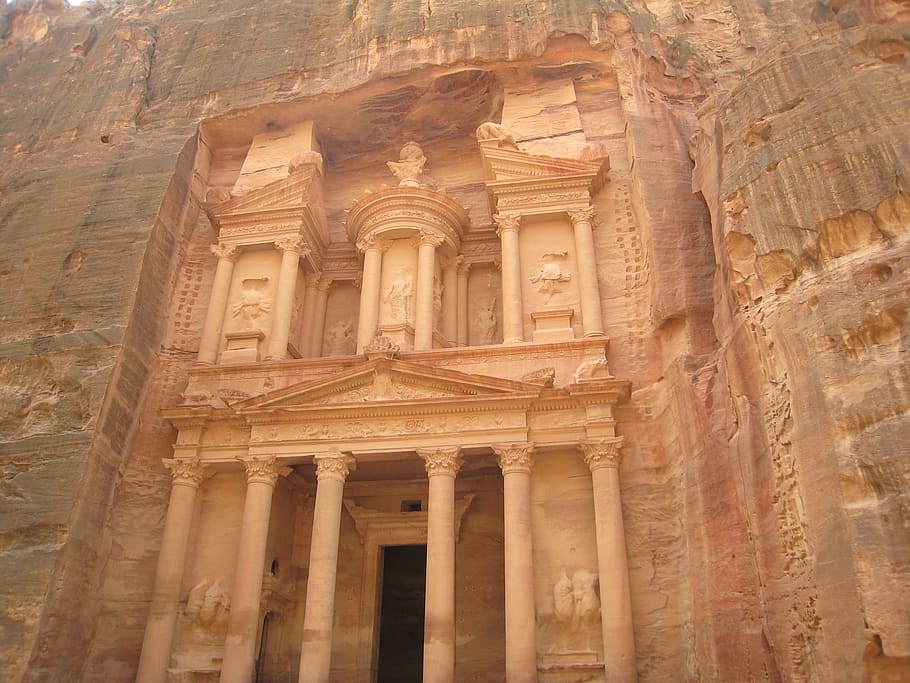 Petra, jordan, carved wall, landmark, culture, ruins, old, ancient, history, historic