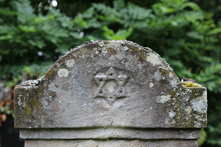 tombstone, jewish cemetery, resting place, old cemetery, day, focus on foreground, cemetery, grave, close-up, solid