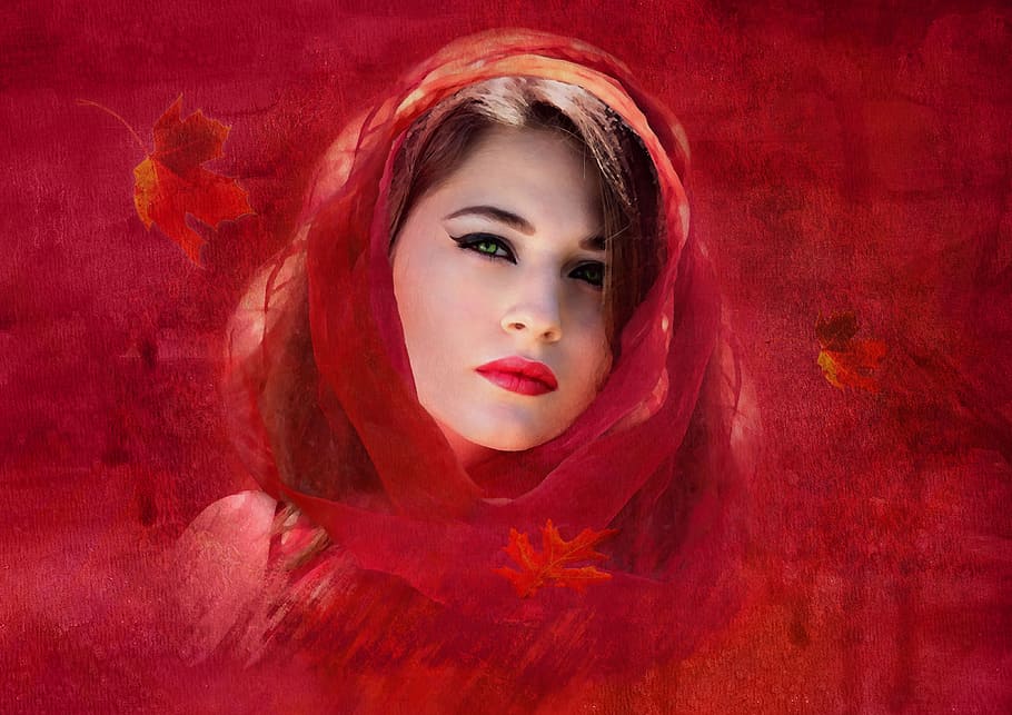 hijab rojo de mujer, retrato, moda, mujer, modelo, bella, rojo, una persona, tiro en la cabeza, adulto joven