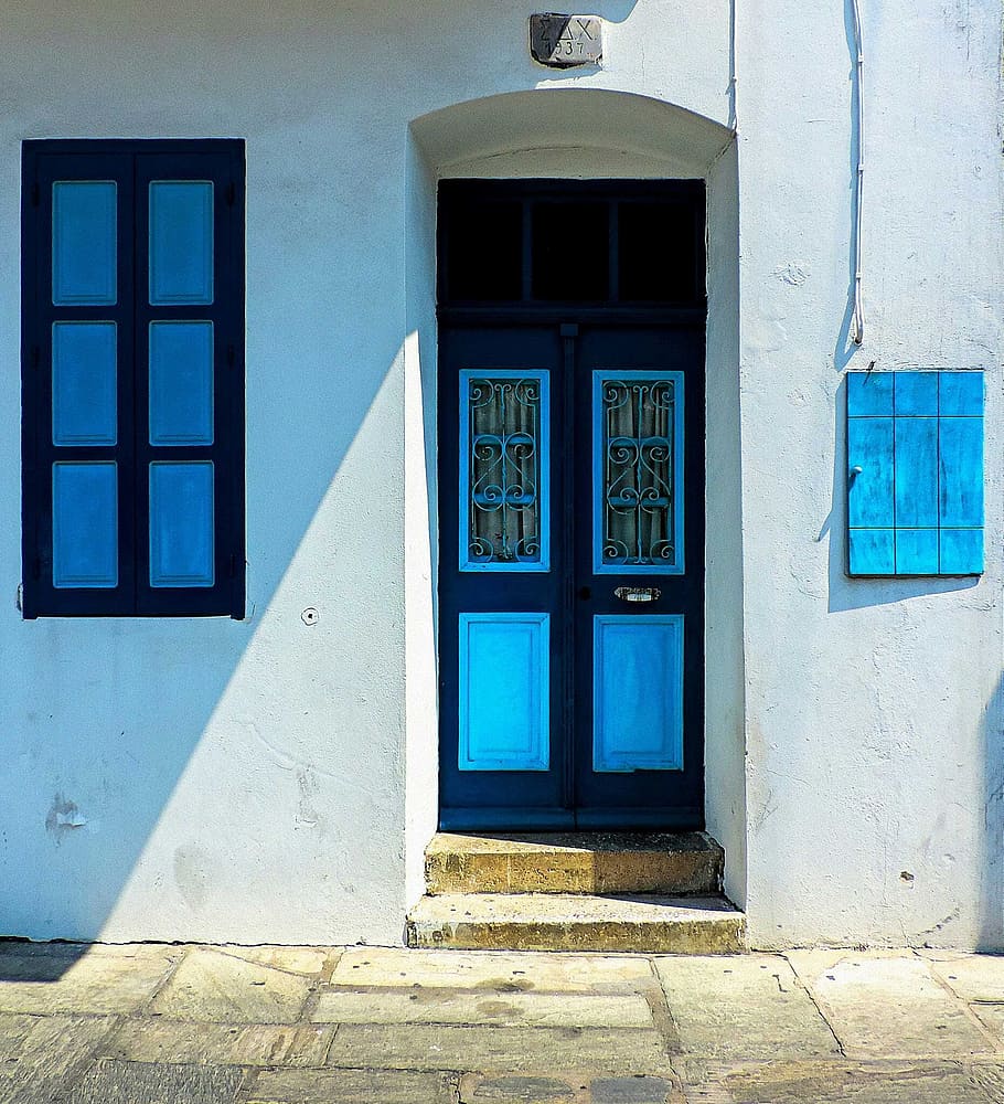 コス島 ギリシャ 窓 ドア ストリート写真 青いドア 青い窓 夏 家 建物 Pxfuel