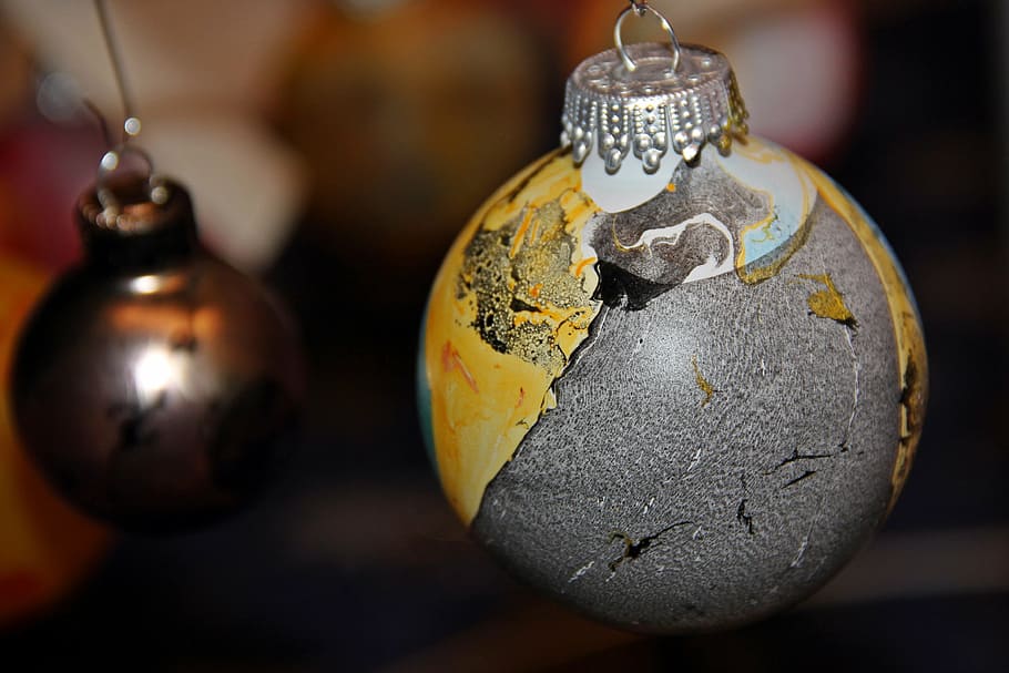 perhiasan natal, hiasan natal, natal, weihnachtsbaumschmuck, waktu natal, dekorasi pohon, tergantung, dekorasi natal, bola kaca, kuning