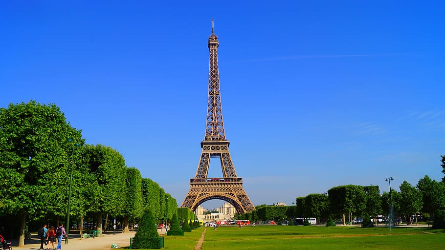 Azul, cielo, torre Eiffel, cielo azul, París, Francia, Eiffel, francés, Europa, viajes