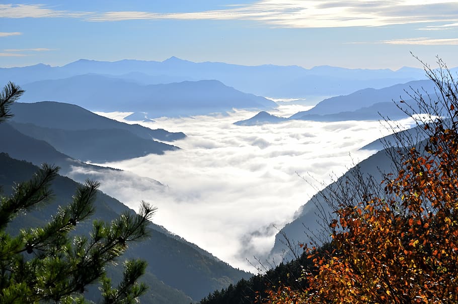 mar de nuvens, montanha, natural, paisagem, nuvem, japão, luz, alpinismo, paisagens - natureza, beleza na natureza