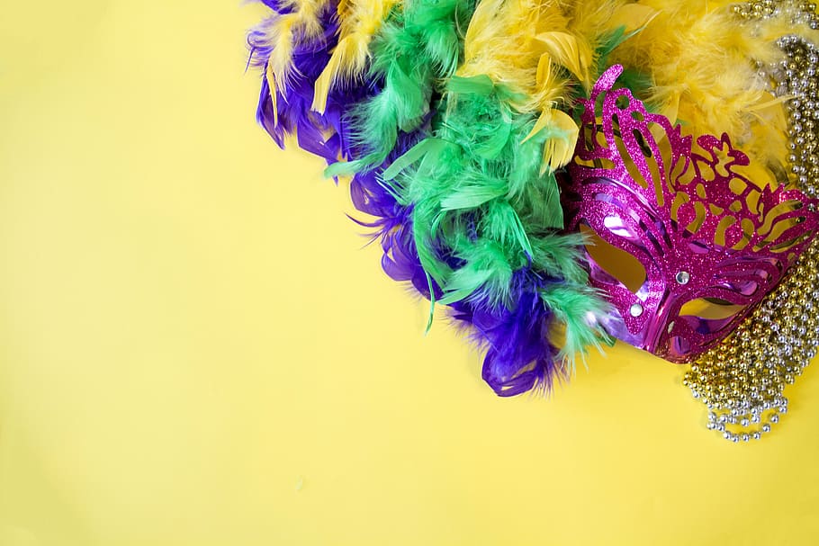 multicolored, party mask, yellow, surface, mardi gras, mask, holiday, mardi gras mask, disguise, carnival