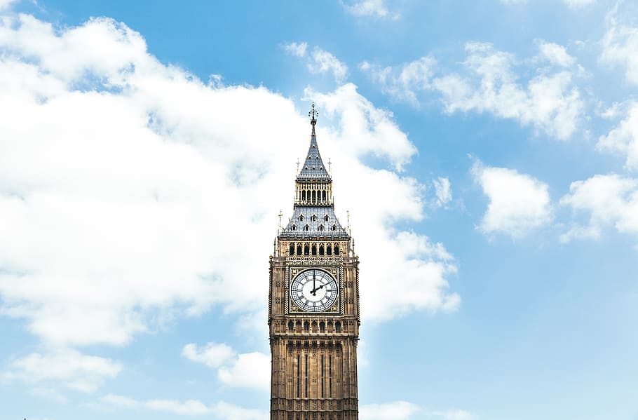 엘리자베스 타워, 런던, 건축, 빅 벤, 건물, 시계, 구름, 하늘, 시간, 타워