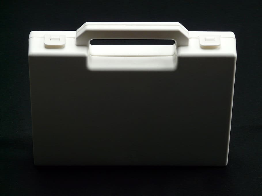 Luggage, White, Closed, Container, small, handle, henkel, indoors, technology, studio shot