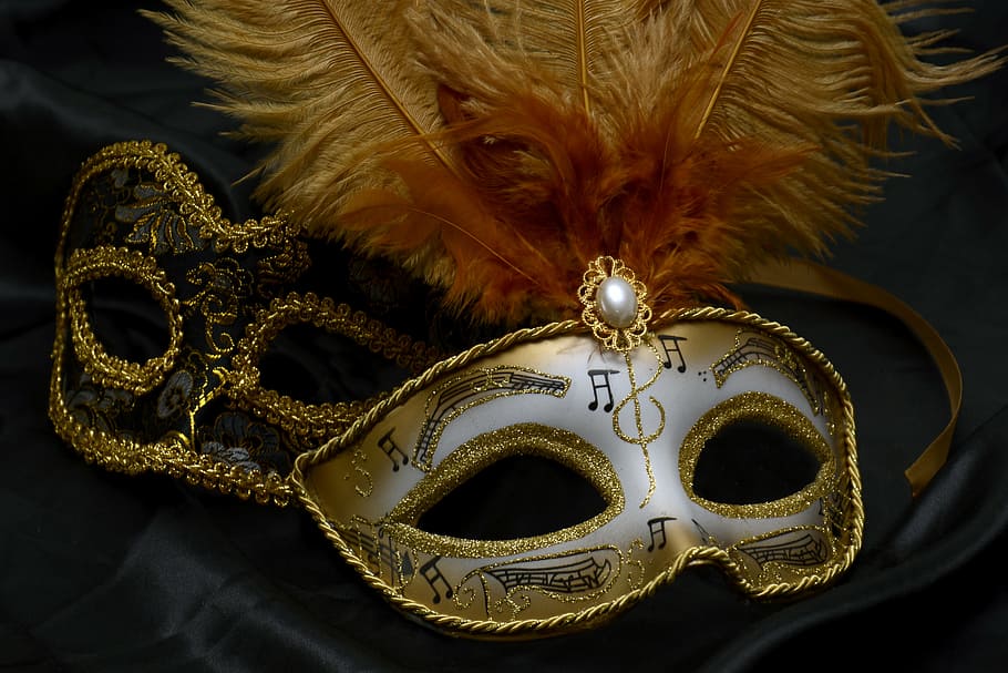 beige, white, masquerade mask, mask, carnival, venice, mysterious, close, romance, carneval