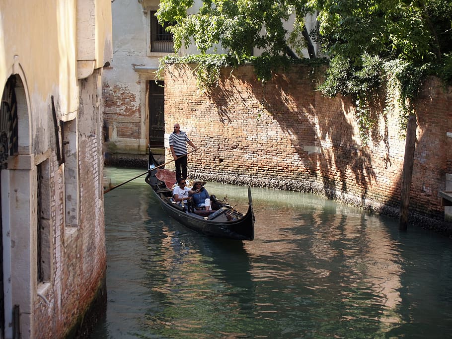 Venice, Italy, Romantic, Bardolino, venice, italy, gondola, gondola - traditional boat, nautical vessel, gondolier, canal