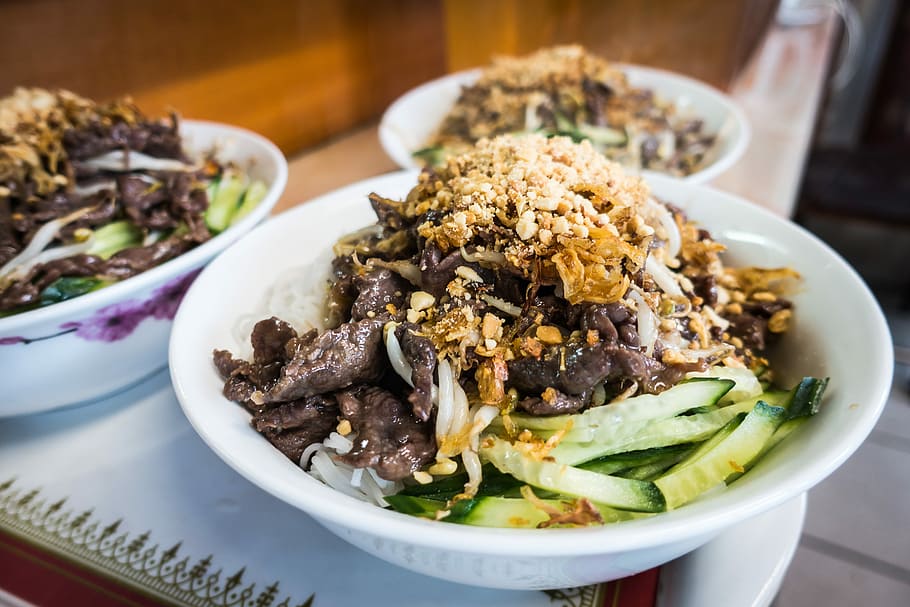 bun, bo, Vietnamese, Bun Bo, Nam, close up, noodles, pork, traditional, food