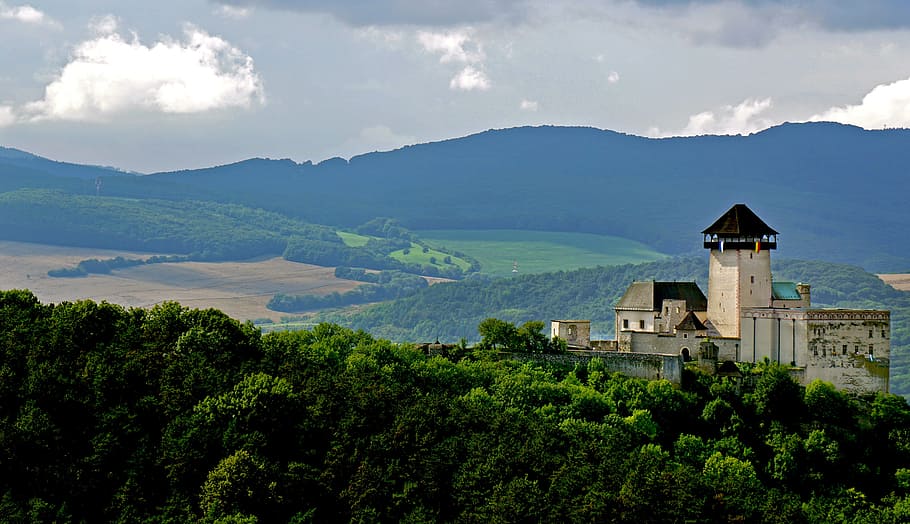 Castillo, Priroda, Naturaleza, Eslovaquia, el cielo, la historia, la arquitectura, la cerradura, las nubes, el verano