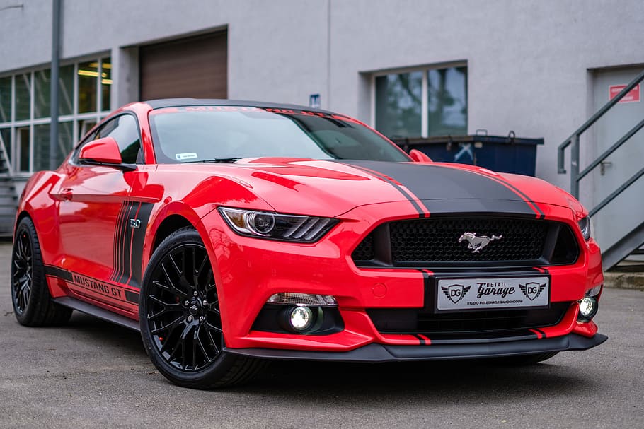 red, black, ford mustang, house, Mustang, Gt, Usa, Car, Auto, mustang, gt