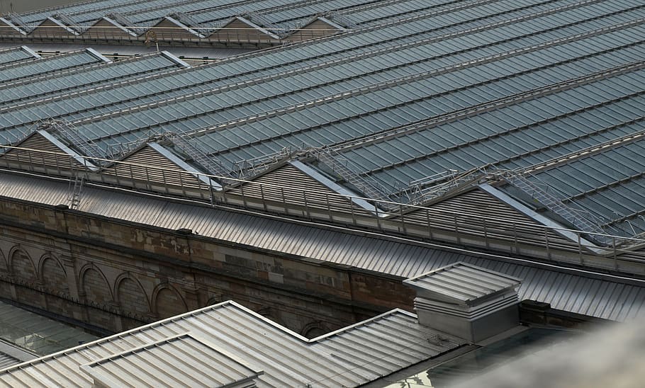 glass, roof, architecture, rooftop, pattern, exterior, design, peaks, building, urban
