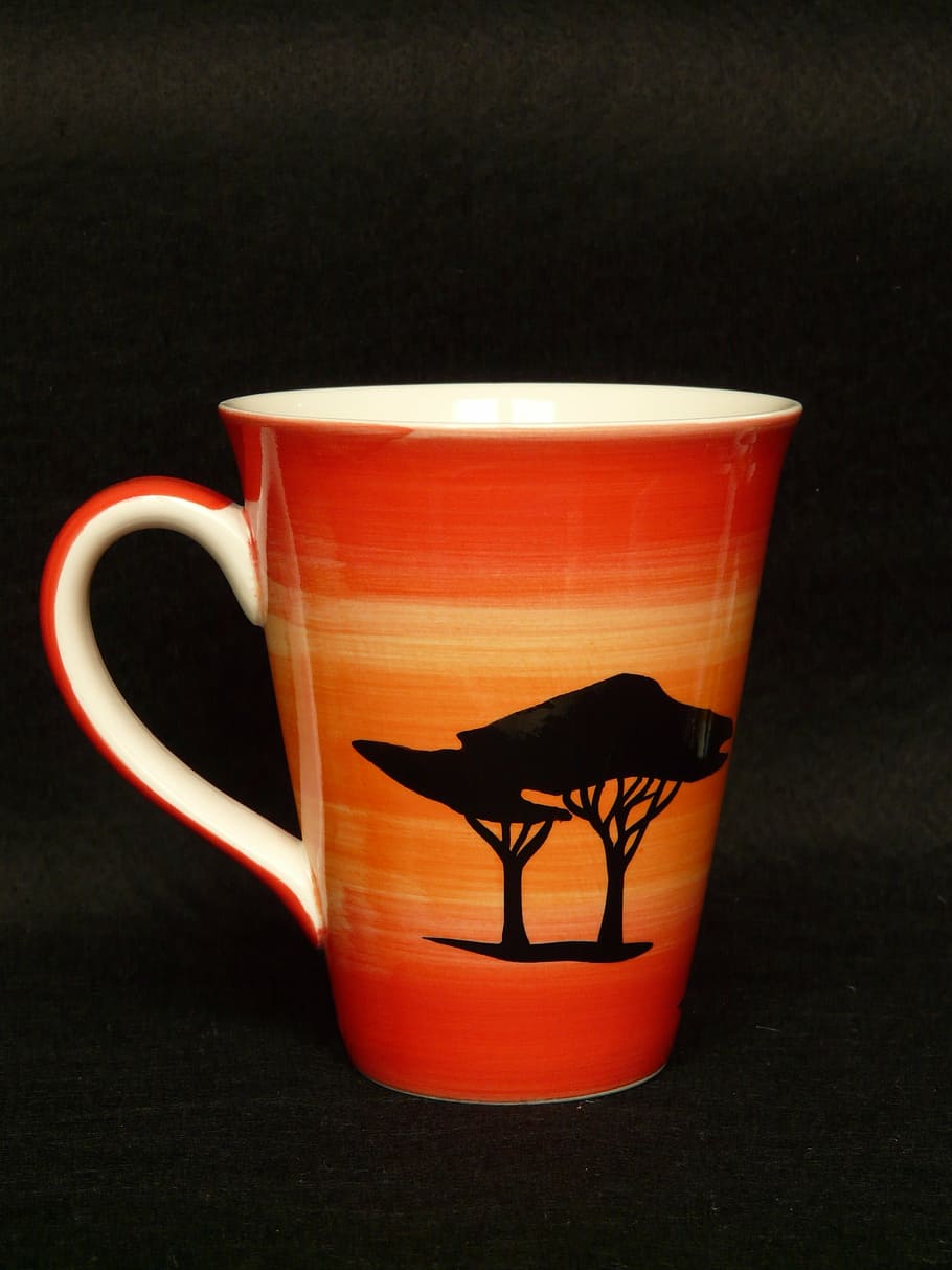 cup, coffee cup, tree, africa, colorful, color, drink, coffee, henkel, mug