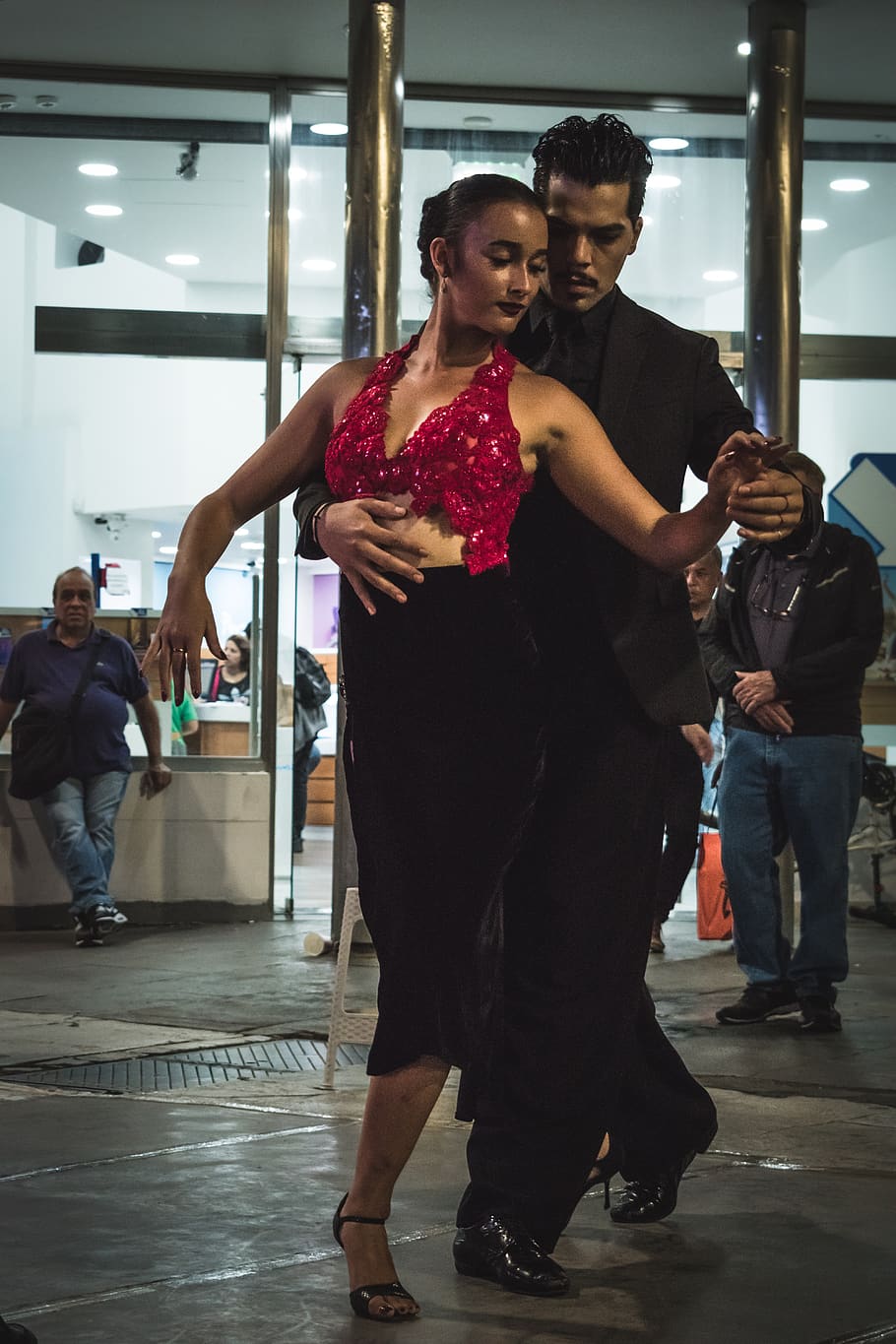 tango, dancing, couple, argentina, black and white, group of people, women, real people, full length, young adult