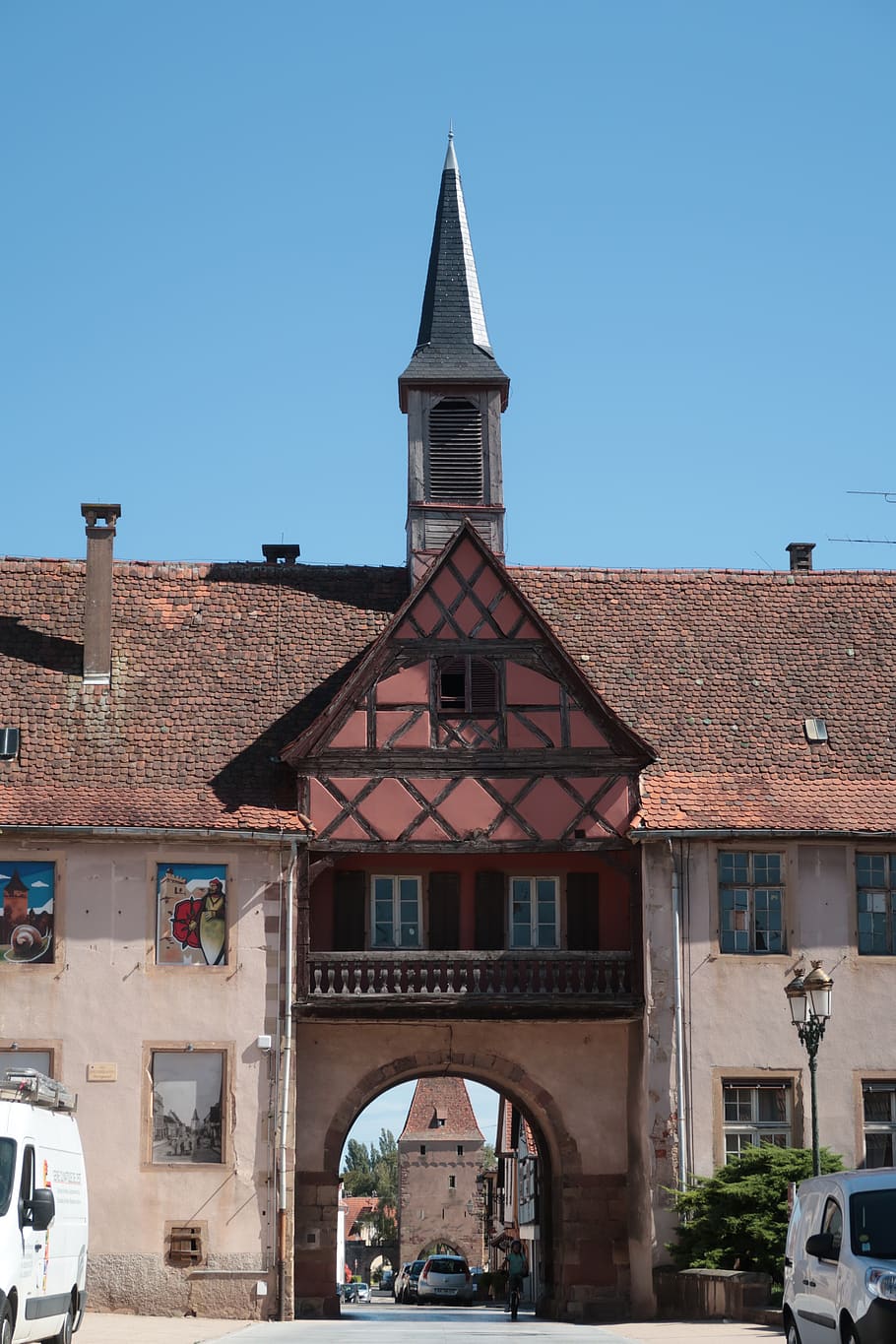 alsace, france, city gate, truss, historic center, architecture, house, historically, fachwerkhaus, village