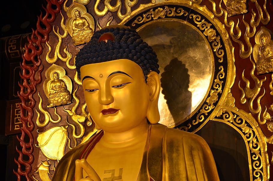 China, Pekin, religión, Buda, estatua, budismo, Beijing, creencia, color dorado, representación humana