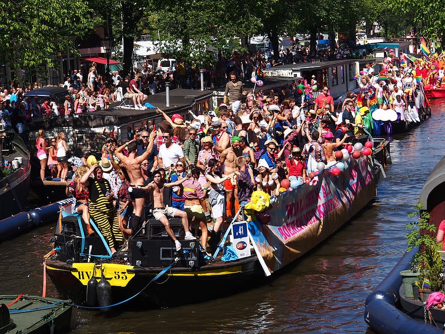 gay pride, amsterdam, boat, prinsengracht, netherlands, holland, homo, lifestyle, homosexuality, demonstration