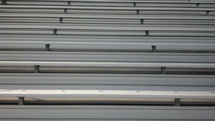 aluminium, tempat duduk, stadion, olahraga, material, logam, baja, bingkai penuh, latar belakang, pola