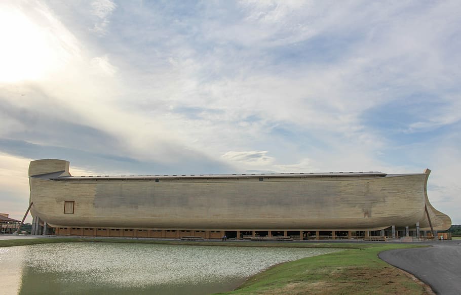 life sized, ark, noah, water, sky, outdoors, travel, nature, cloud - sky, day