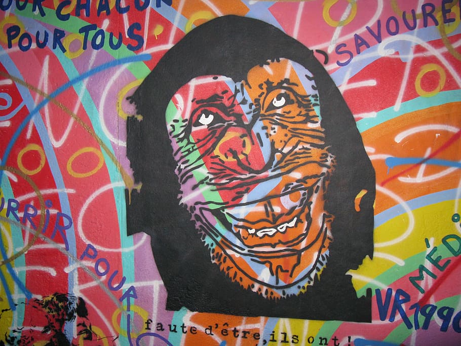 Grafite, Berlim, Vandalismo, Mural, Peter Fox, multi colorido, arte e artesanato, arte de rua, imagem pintada, close-up