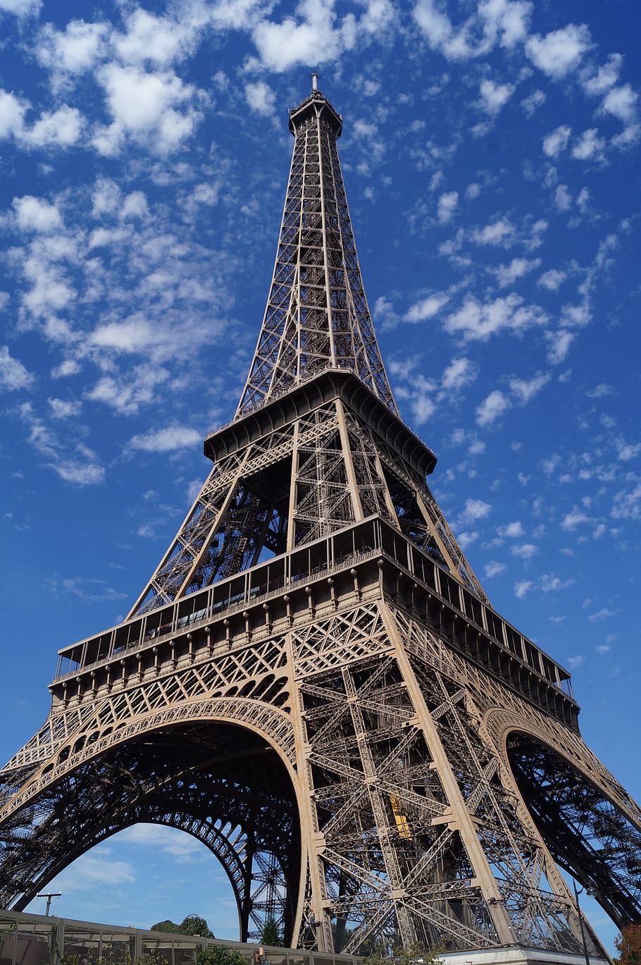 에펠 탑, 파리, 하늘, 맑은, 프랑스, ​​탑, 에펠, 경계표, 유럽, 건축물