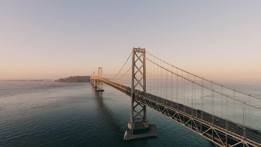 Jembatan Teluk, San Francisco, laut, air, langit, struktur yang dibangun, angkutan, jembatan, Arsitektur, jembatan - struktur buatan