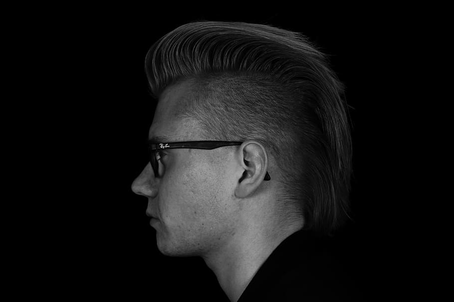 profile photo, man, wearing, black, framed, glasses, eyeglasses, hairstyle, male, model