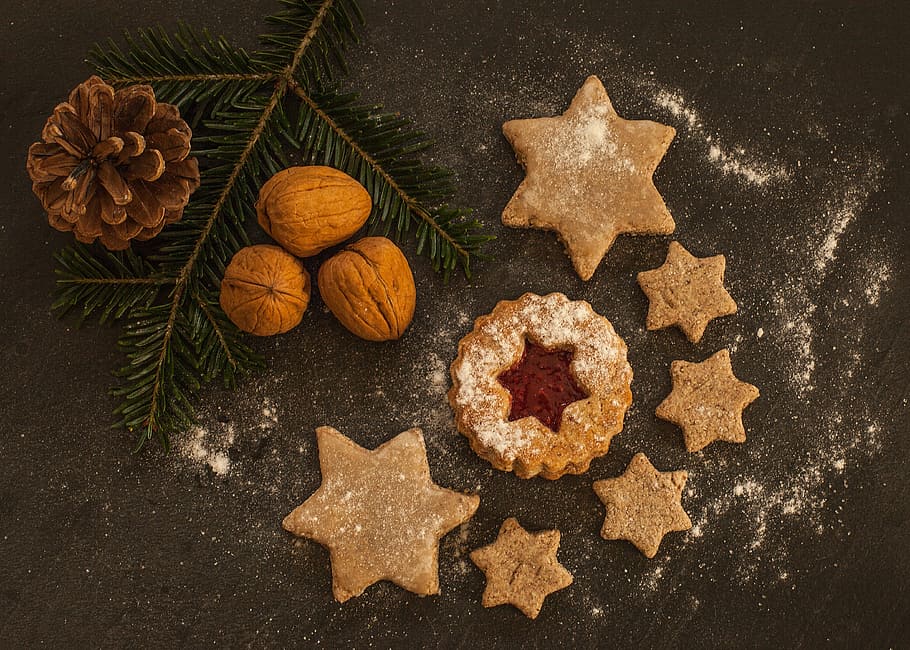 cookies, walnut, pine cone, cookie, small cakes, bake, pastries, christmas, advent, sweet