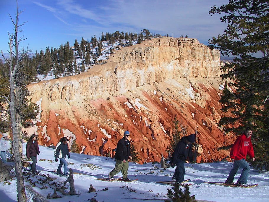 snowshoe trails, winter, bryce canyon, national, park, Snowshoe, trails, Bryce Canyon National Park, Utah, bryce