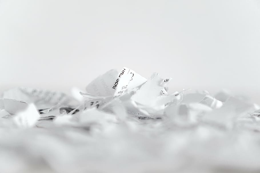 closeup, white, printing paper, paper, shredder, flakes, recycling, cut, shredded paper, shredding
