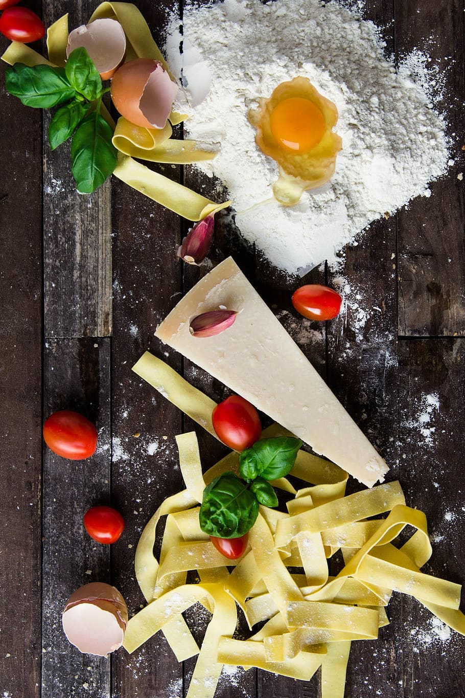 assorted, foods, brown, surface, pasta, cheese, egg, food, italian, cuisine