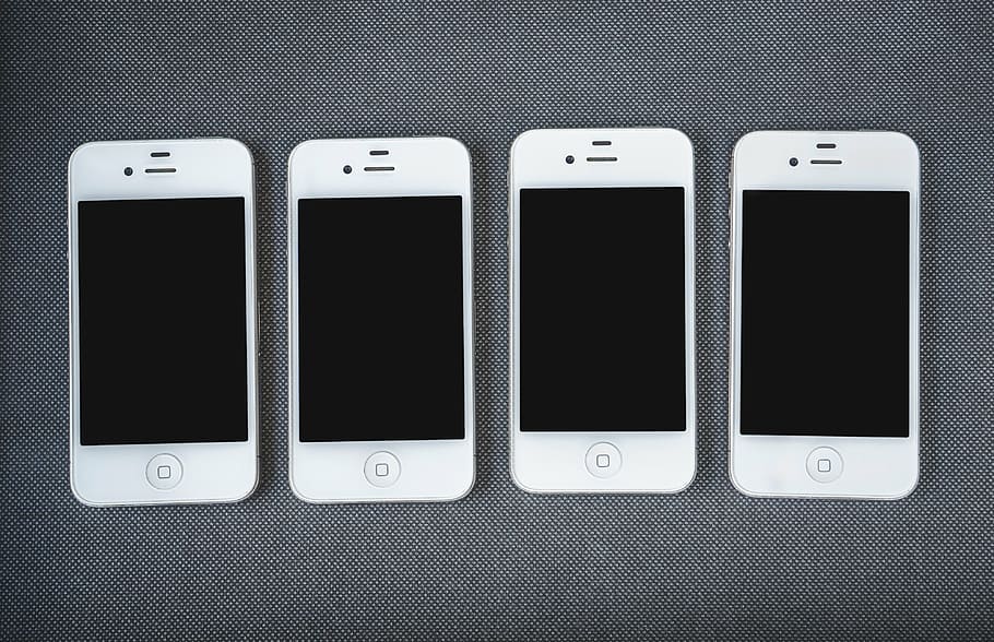 four, white, 4 iphone 4', gray, textile, smartphone, collage, mobile, phone white, iphone