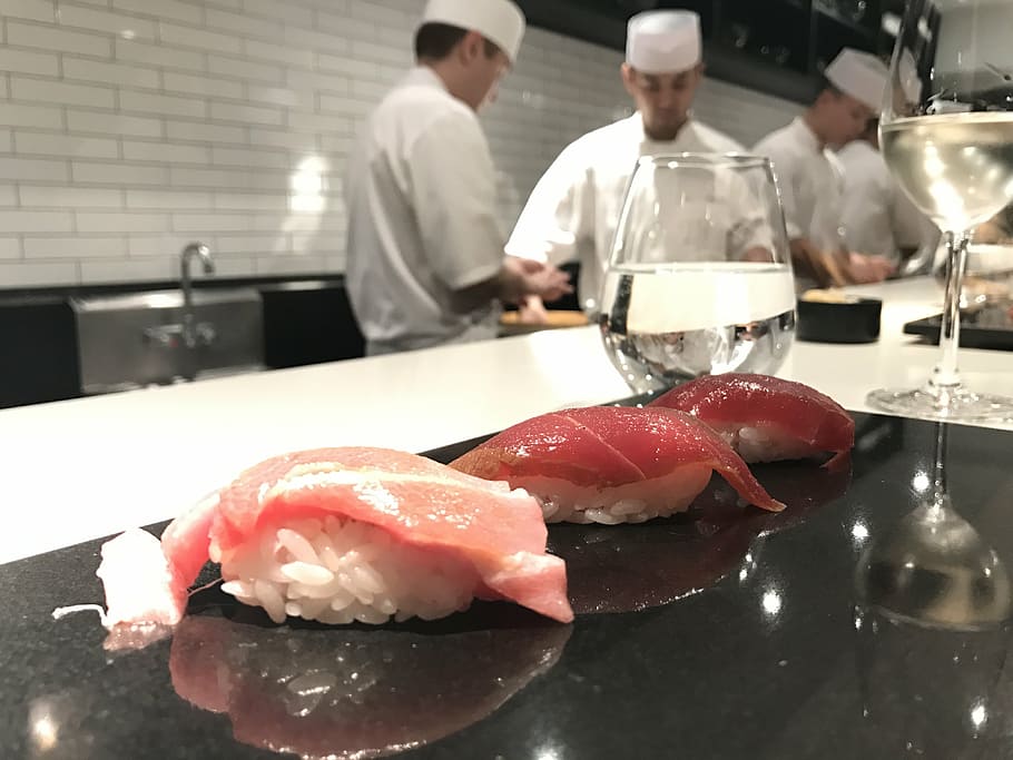omikase, sushi, nakasawa, japonés, salmón, sashimi, comida, mariscos, gourmet, cena