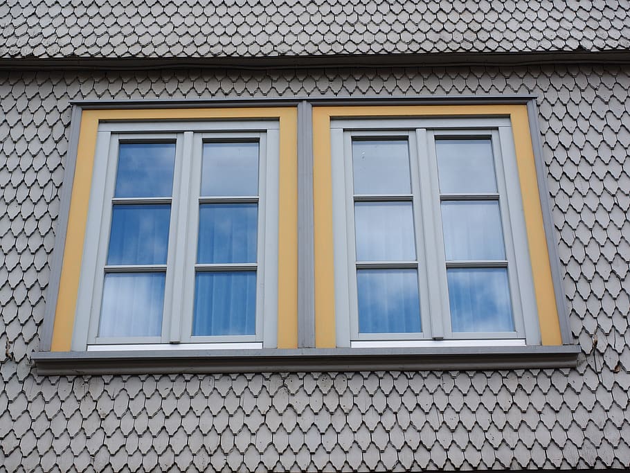 window, shingle, wood shingles, facade cladding, house, woodhouse, facade, house facade, wood, façade tile