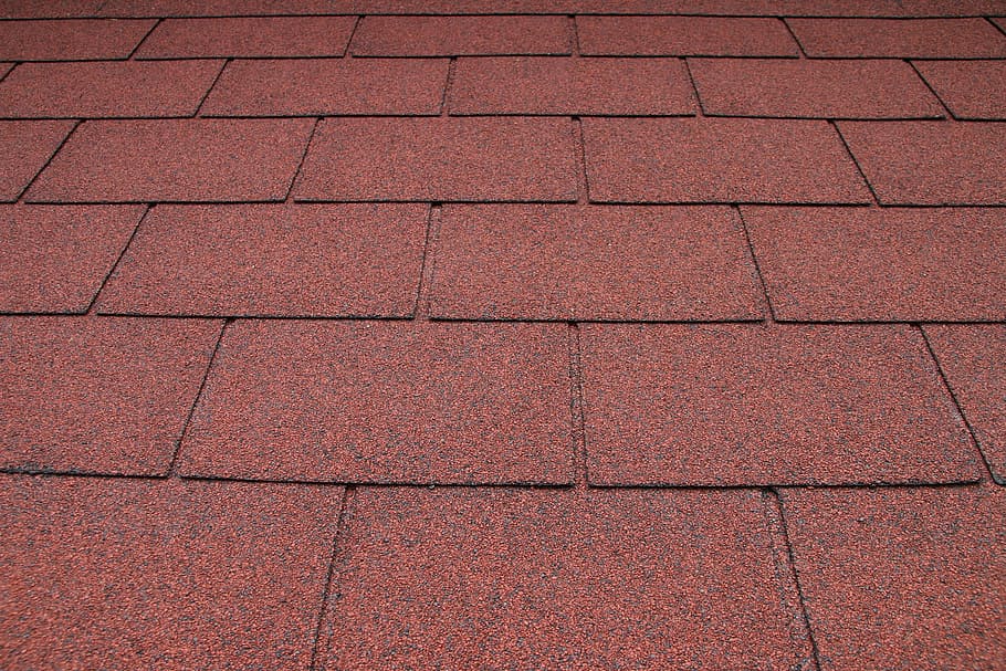 roofing, roof cardboard, sanded, full frame, backgrounds, pattern, red, footpath, paving stone, high angle view