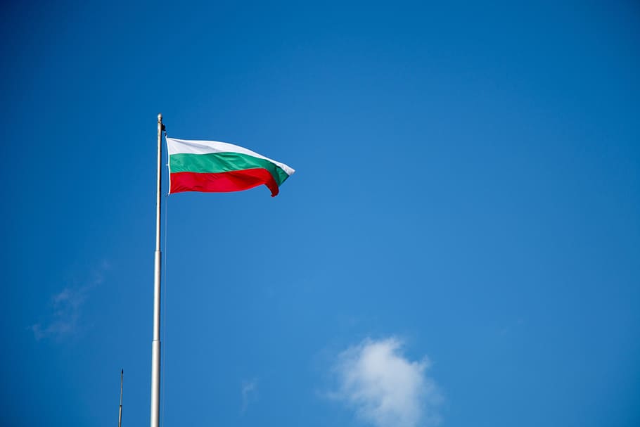 マスト, 旗, 誓約, ブルガリア, ブルガリアの旗, 空, ソフィア, 青, 低角度のビュー, 自然