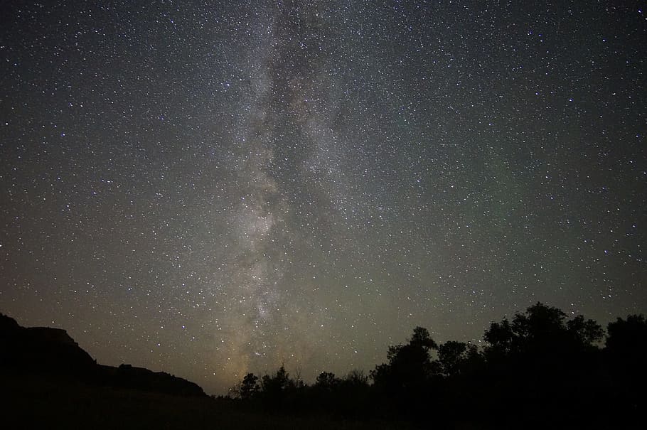 Milky Way, Stars, Night, Dark, sky, cosmos, nature, outdoors, theodore roosevelt national park, north dakota
