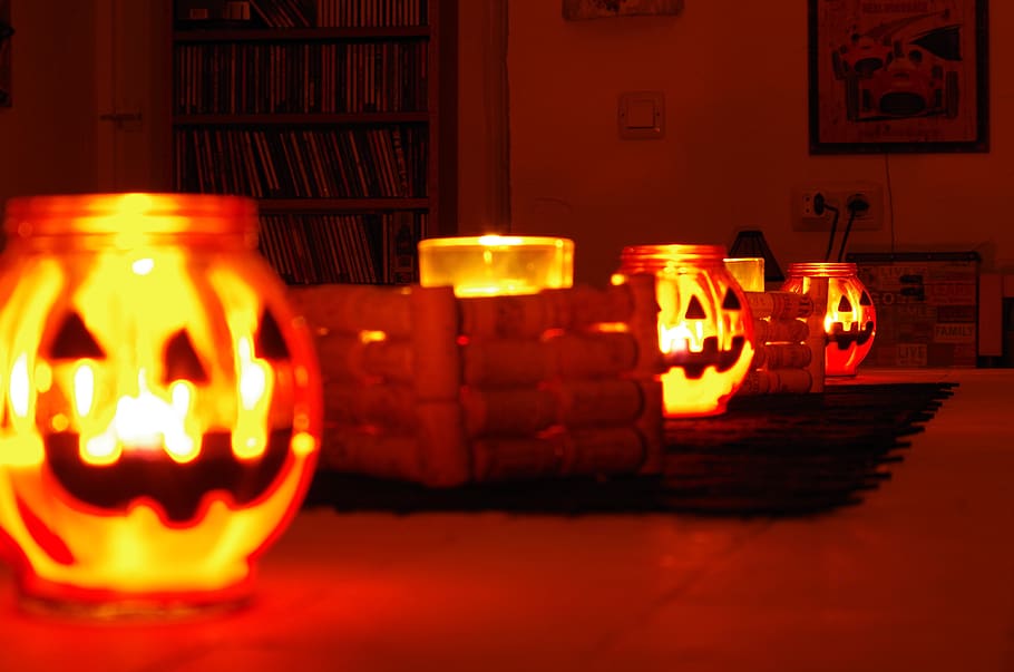 halloween, abóboras, happyhalloween, horripilante, vela, decoração, jack o 'lantern, celebração, abóbora, iluminado