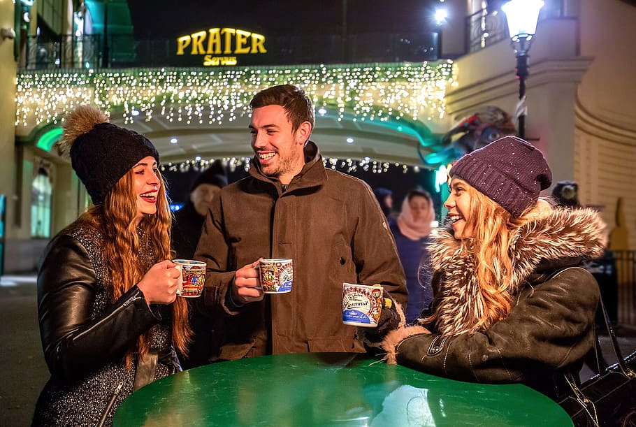 winter market at the prater, vienna, mulled wine, punch, christmas market, austria, prater, alcoholic, advent, mood
