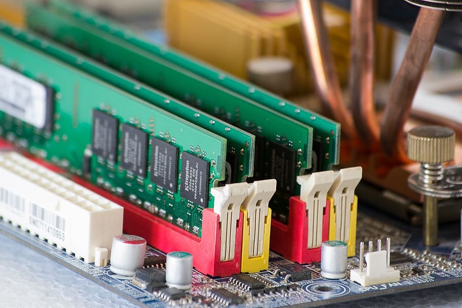 memory chips, memory, ram, ram memory, board, electronics, transistor, conductors, components, electrical engineering